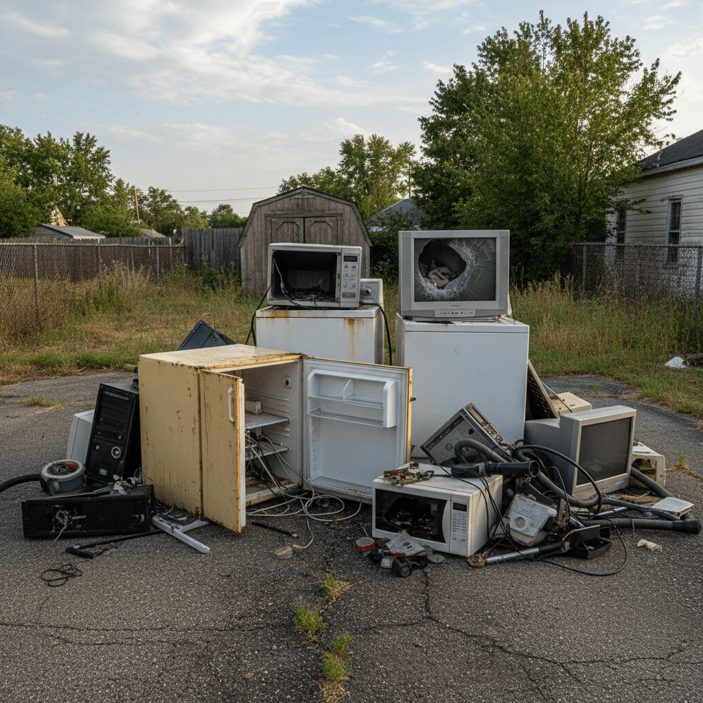 Old appliances waiting for pickup