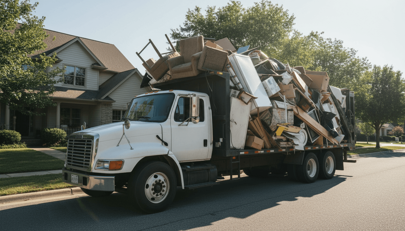 Truck bed cleared after a junk haul