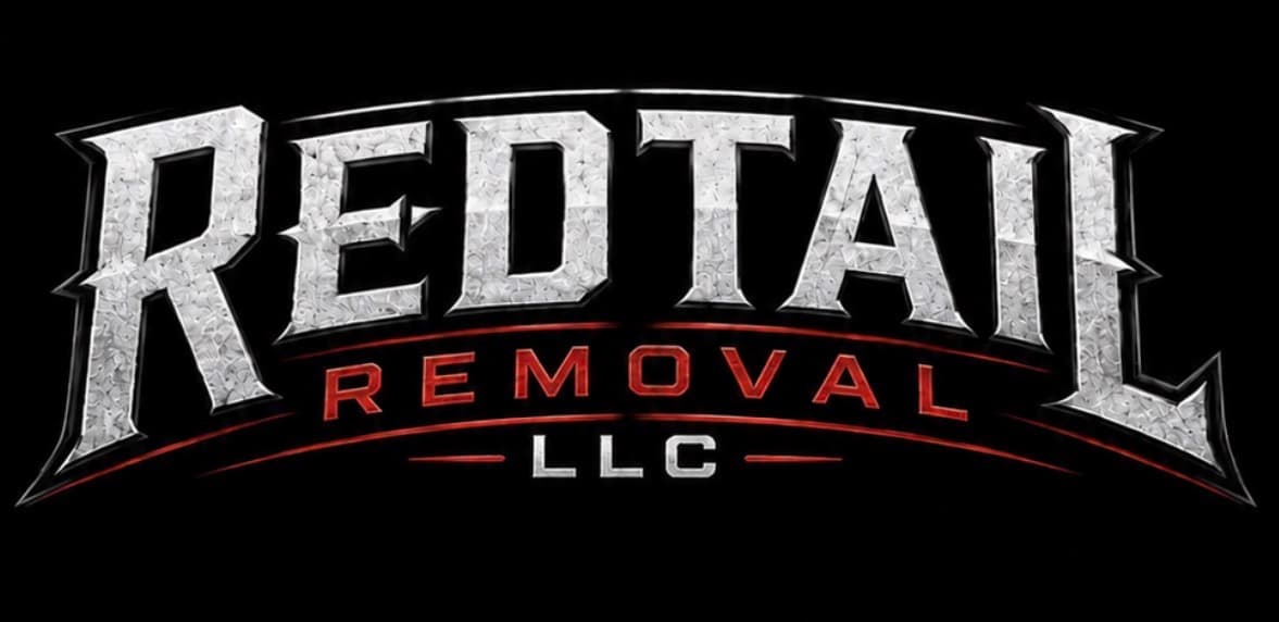 Sharp metallic silver textured REDTAIL logo with red REMOVAL text on a black background.